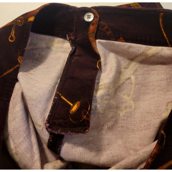 Talbots Bit & Bridle Burgundy Equestrian Corduroy Mini Skirt Women's Size 10p - Picture 9 of 9